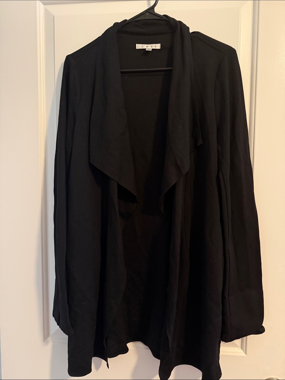 CAbi Black Cardigan Sweater | Classic Layering Piece | Size M